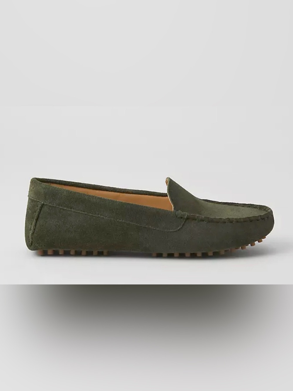 NEW ANN TAYLOR AT WEEKEND GREEN SUEDE DRIVING MOCCASINS FLATS SHOES SZ 7.5